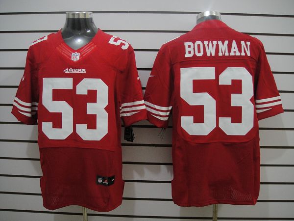 Nike 49ers 53 Bowman Red Elite Jerseys