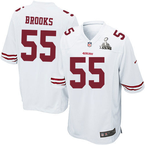 Nike 49ers 55 Ahmad Brooks White Game 2013 Super Bowl XLVII Jersey