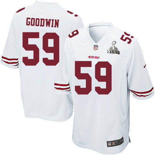 Nike 49ers 59 Jonathan Goodwin White Game 2013 Super Bowl XLVII Jersey