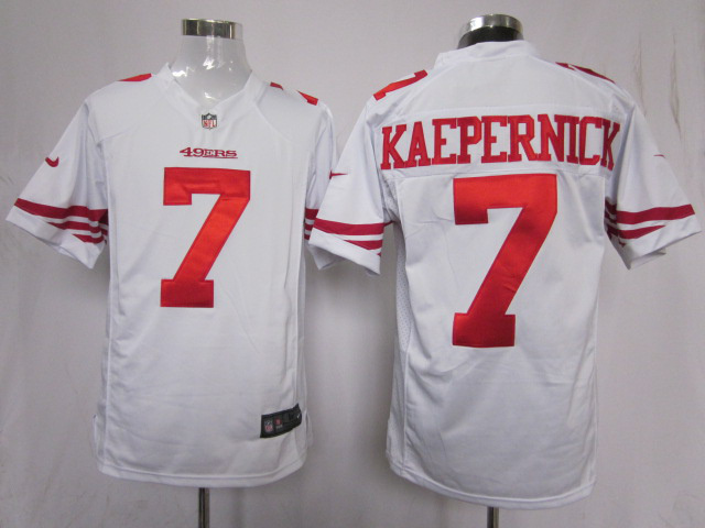 Nike 49ers 7 Kaepernick White Game Jerseys