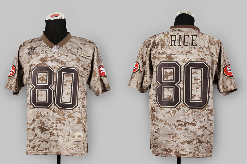 Nike 49ers 80 Rice US Marine Corps Camo Elite Jerseys