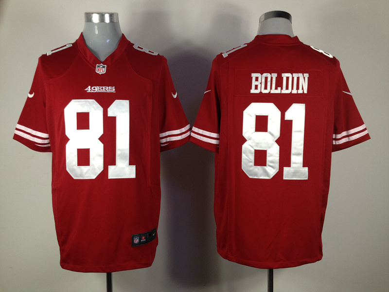 Nike 49ers 81 Boldin Red Game Jerseys