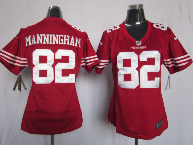 Nike 49ers 82 Manningham Red Women Game Jerseys