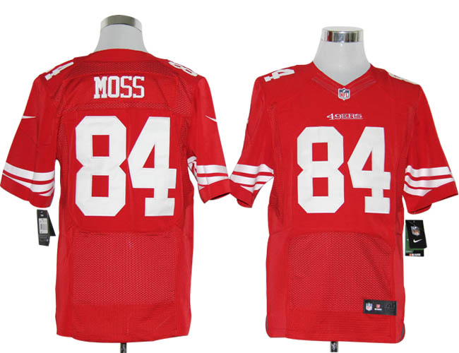 Nike 49ers 84 Moss Red Elite Jerseys