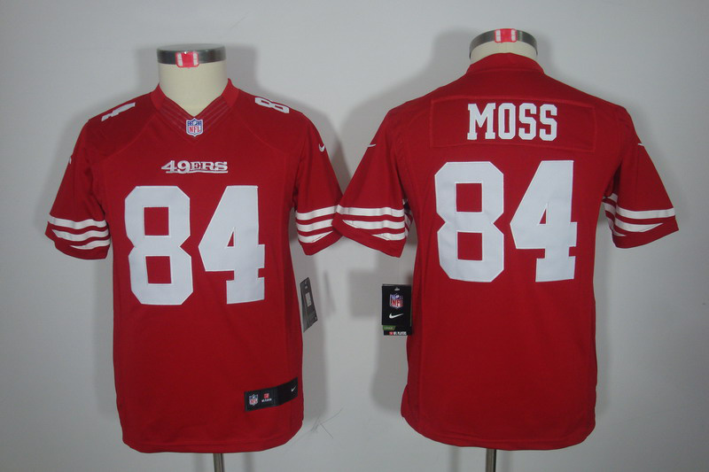 Nike 49ers 84 Moss Red Kids Limited Jerseys