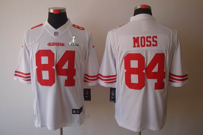 Nike 49ers 84 Moss White Limited 2013 Super Bowl XLVII Jersey