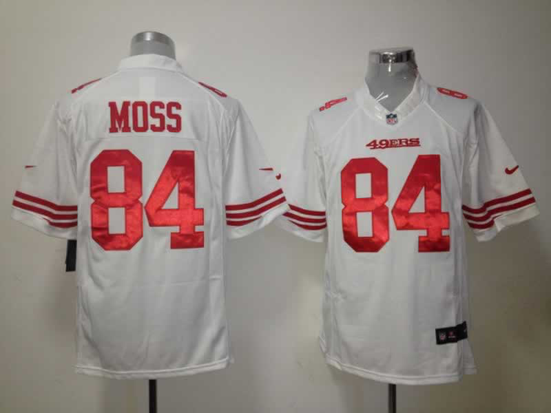 Nike 49ers 84 Moss White Limited Jerseys