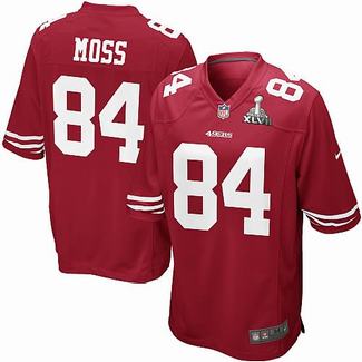 Nike 49ers 84 Moss red game 2013 Super Bowl XLVII Jersey