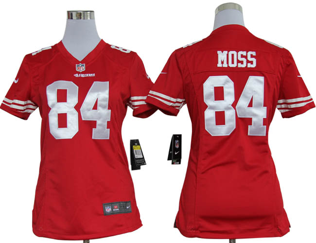 Nike 49ers 84 Randy Moss Red Women Game Jerseys