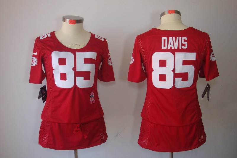 Nike 49ers 85 Davis Red Women Elite Skirts