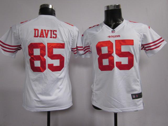 Nike 49ers 85 Davis White Women Game Jerseys