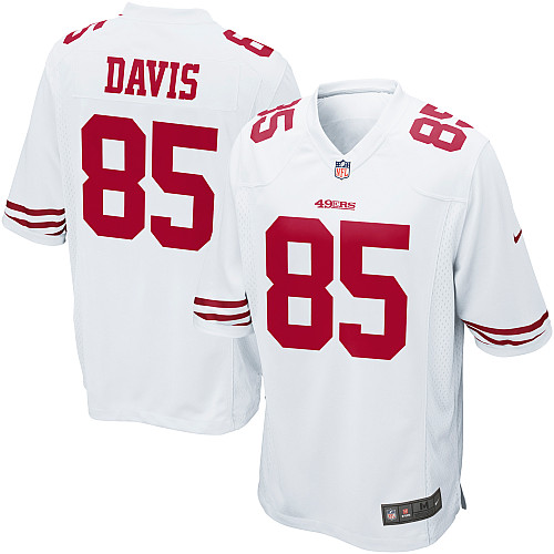 Nike 49ers 85 Davis white Game Jerseys