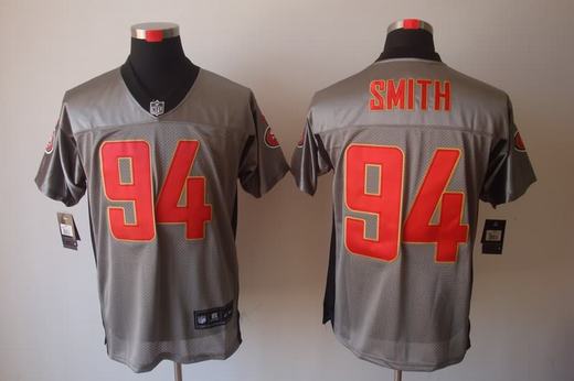 Nike 49ers 94 Smith Grey Elite Jerseys