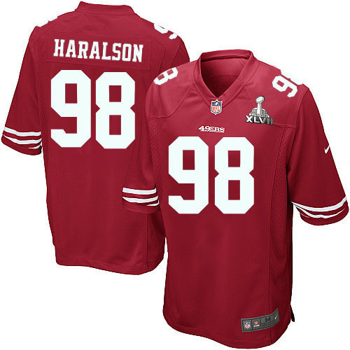 Nike 49ers 98 Parys Haralson Red Game 2013 Super Bowl XLVII Jersey