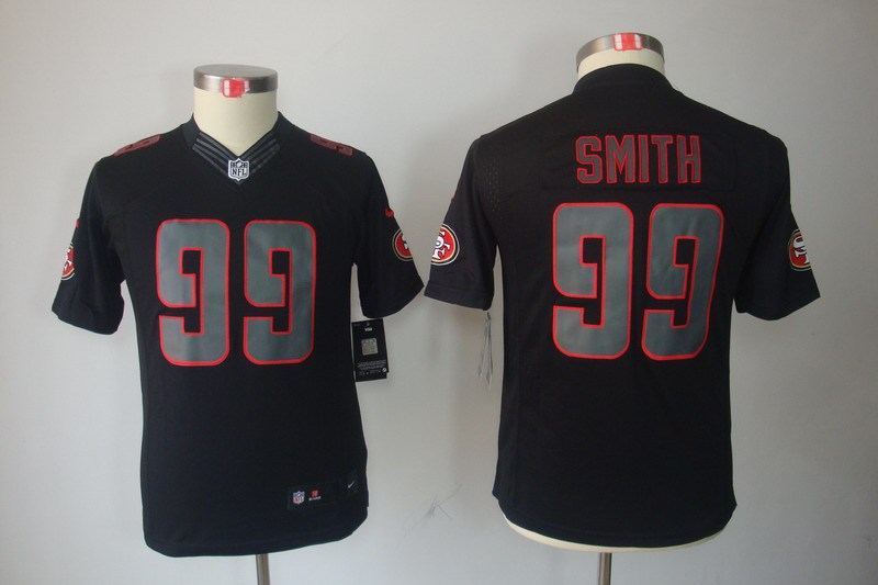 Nike 49ers 99 Smith Black Impact Kids Limited Jerseys