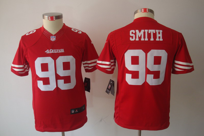 Nike 49ers 99 Smith Red Kids Limited Jerseys