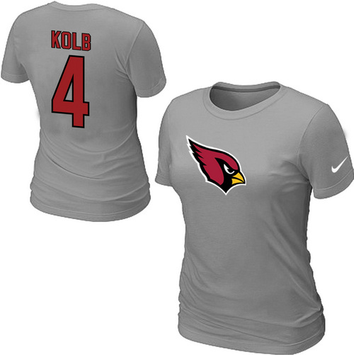 Nike Arizona Cardinals 4 Kolb Name & Number Women's T-Shirt Grey