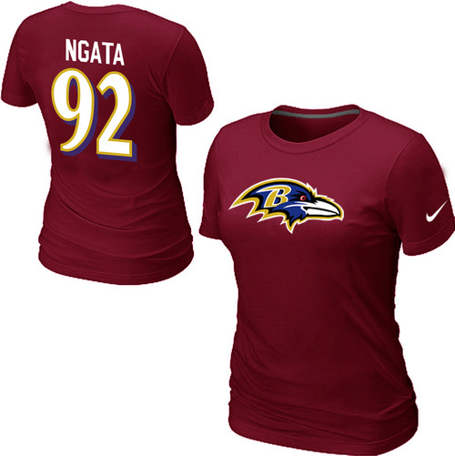 Nike Baltimore Ravens 92 NGATA Name & Number Women's T-Shirt Red