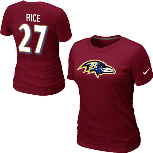 Nike Baltimore Ravens Ed Reed Name & Number Women's T-Shirt Red