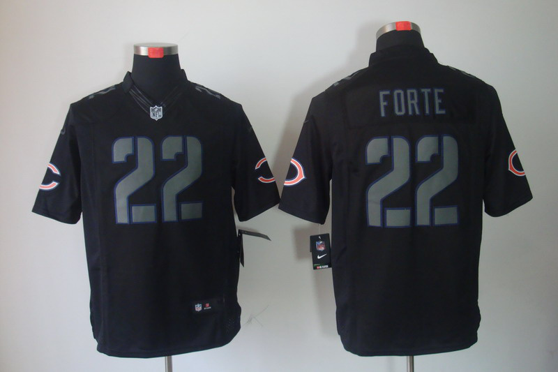Nike Bears 22 Forte Black Impact Limited Jerseys