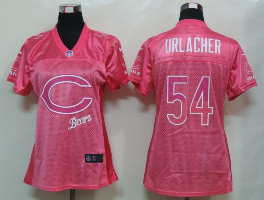 Nike Bears 54 Urlacher Pink Fem Fan Women Elite Jerseys