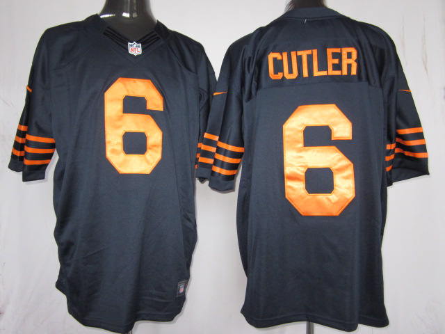 Nike Bears 6 Cutler blue& orange number Limited Jerseys