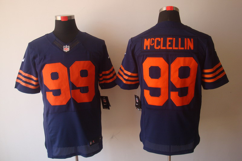 Nike Bears 99 McCLELLIN Blue Orange number Elite Jerseys