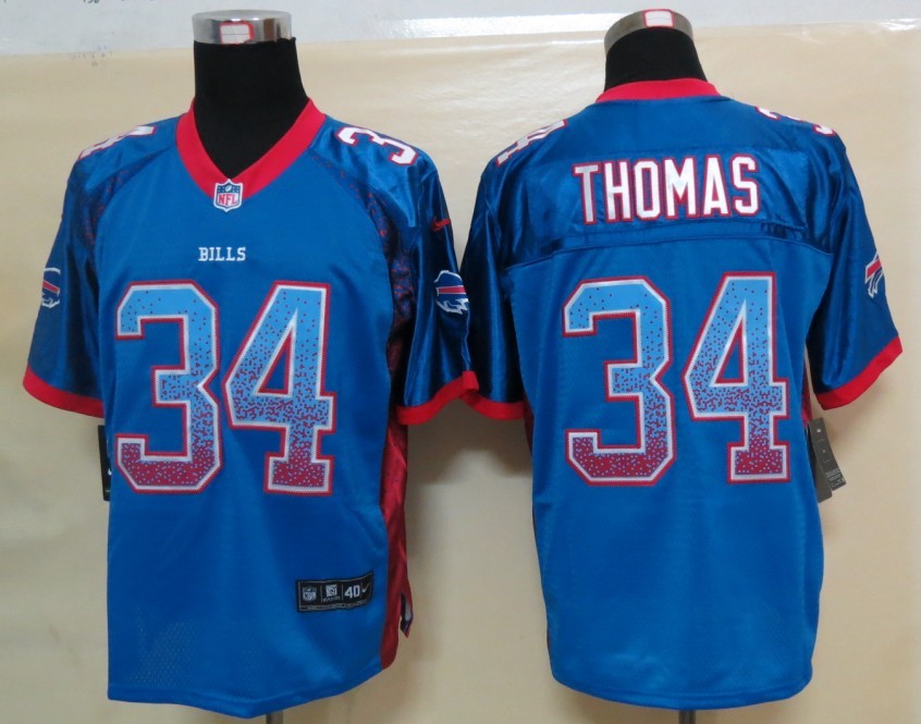 Nike Bills 34 Thomas Royal Blue Elite Drift Jersey