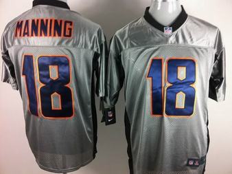 Nike Broncos 18 Peyton Manning Grey Elite Jersey