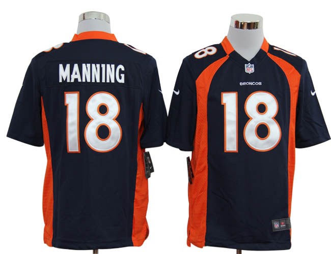 Nike Broncos 18 Manning blue Game Jerseys