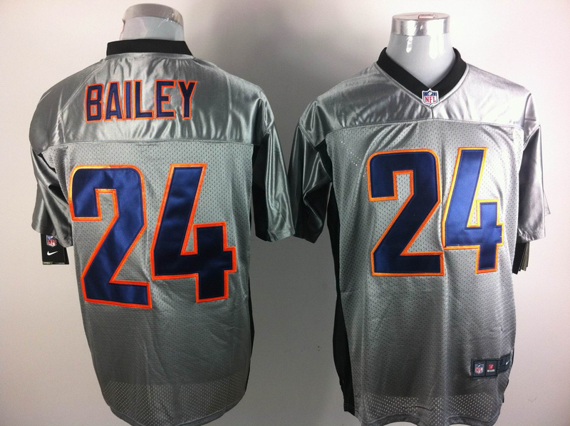 Nike Broncos 24 Champ Bailey Grey Shadow Elite Jersey