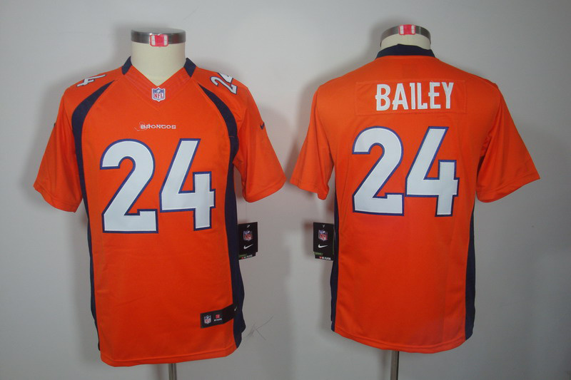 Nike Broncos 24 Bailey Orange Kids Limited Jerseys