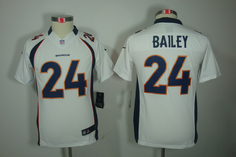 Nike Broncos 24 Bailey White Kids Limited Jerseys