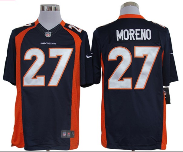 Nike Broncos 27 Moreno Blue Limited Jerseys