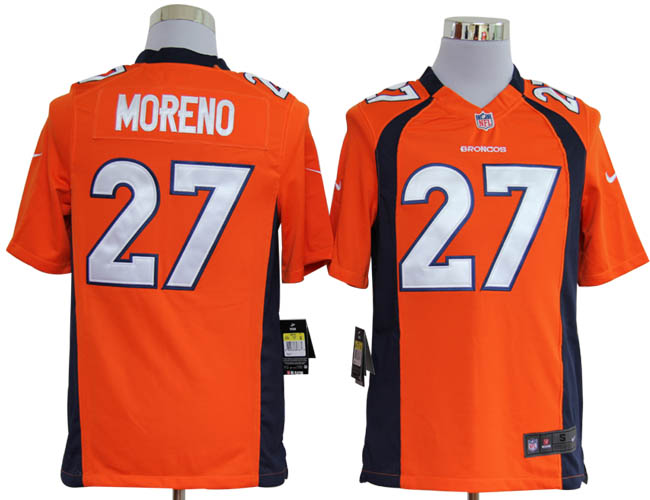 Nike Broncos 27 Moreno orange Game Jerseys