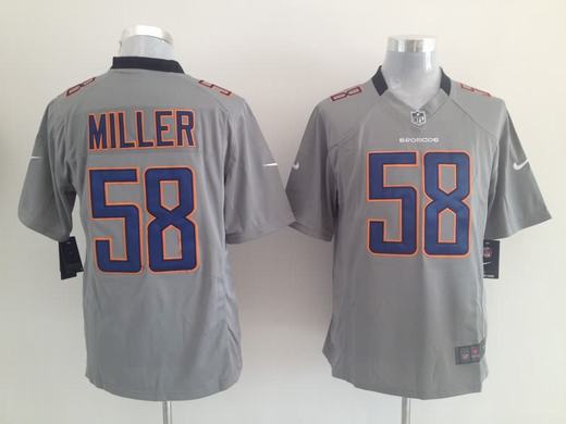 Nike Broncos 58 Miller Grey Game Jerseys
