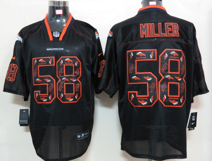 Nike Broncos 58 Von Miller Black Lights Out Elite Jersey