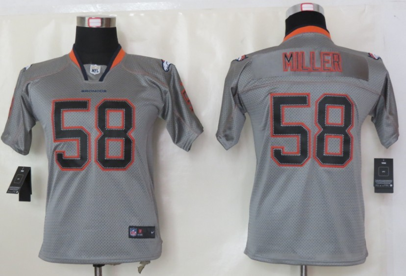 Nike Broncos 58 Miller Lights Out Grey Kids Elite Jerseys