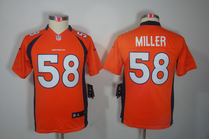 Nike Broncos 58 Miller Orange Kids Limited Jerseys