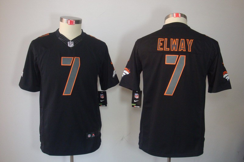 Nike Broncos 7 Elway Black Impact Kids Limited Jerseys