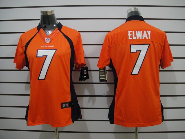 Nike Broncos 7 Elway Orange Women Limited Jerseys