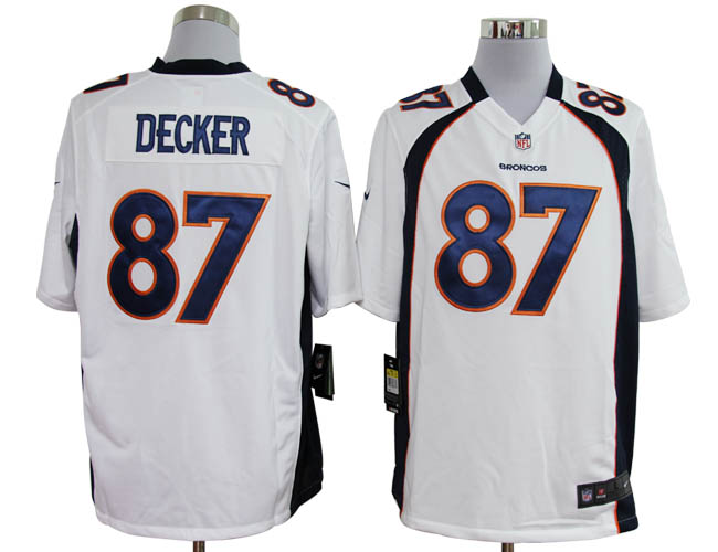 Nike Broncos 87 Decher white Game Jerseys