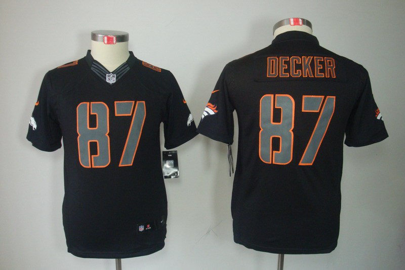 Nike Broncos 87 Decker Black Impact Kids Limited Jerseys