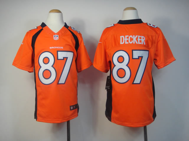 Nike Broncos 87 Decker Orange Kids Limited Jerseys