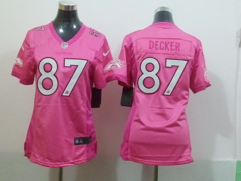 Nike Broncos 87 Decker Pink Love's Women Jersey