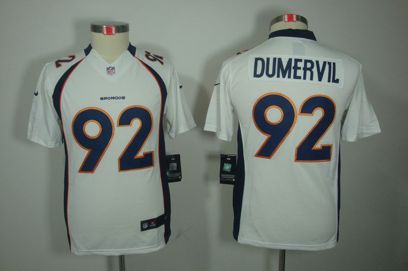 Nike Broncos 92 Dumervil White Kids Limited Jerseys
