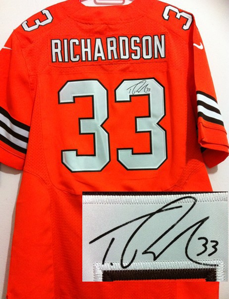 Nike Browns 33 Richardson Orange Signature Edition Jerseys