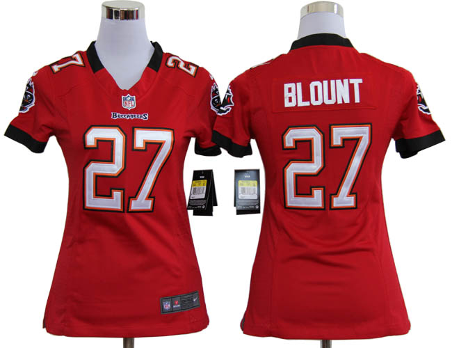 Nike Buccaneers 27 BLOUNT Red Women Game Jerseys