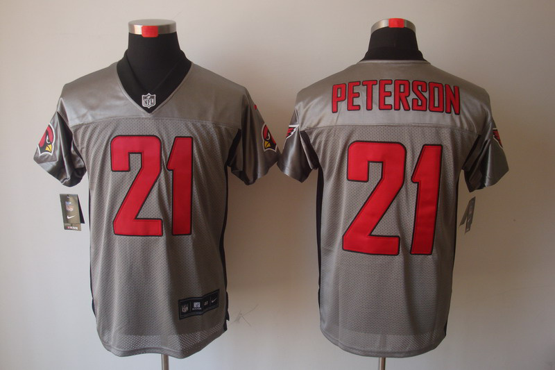 Nike Cardinals 21 Peterson Grey Shadow Elite Jerseys