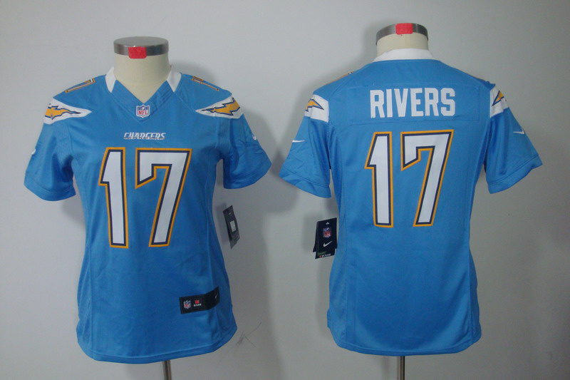 Nike Chargers 17 Rivers Sky Blue Women Limited Jerseys